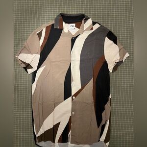 ZARA Abstract Pattern Silkweight Shirt Size M Men’s